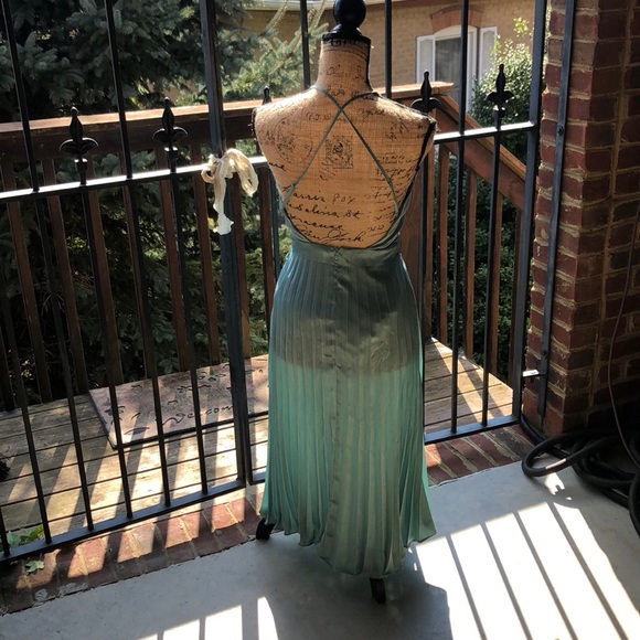 Closing Closet!!Nordstrom Lush Teal Satin Dress - Picture 6 of 8